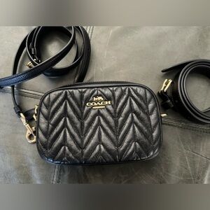 Coach Black Quilted Leather Crossbody & Bum Bag